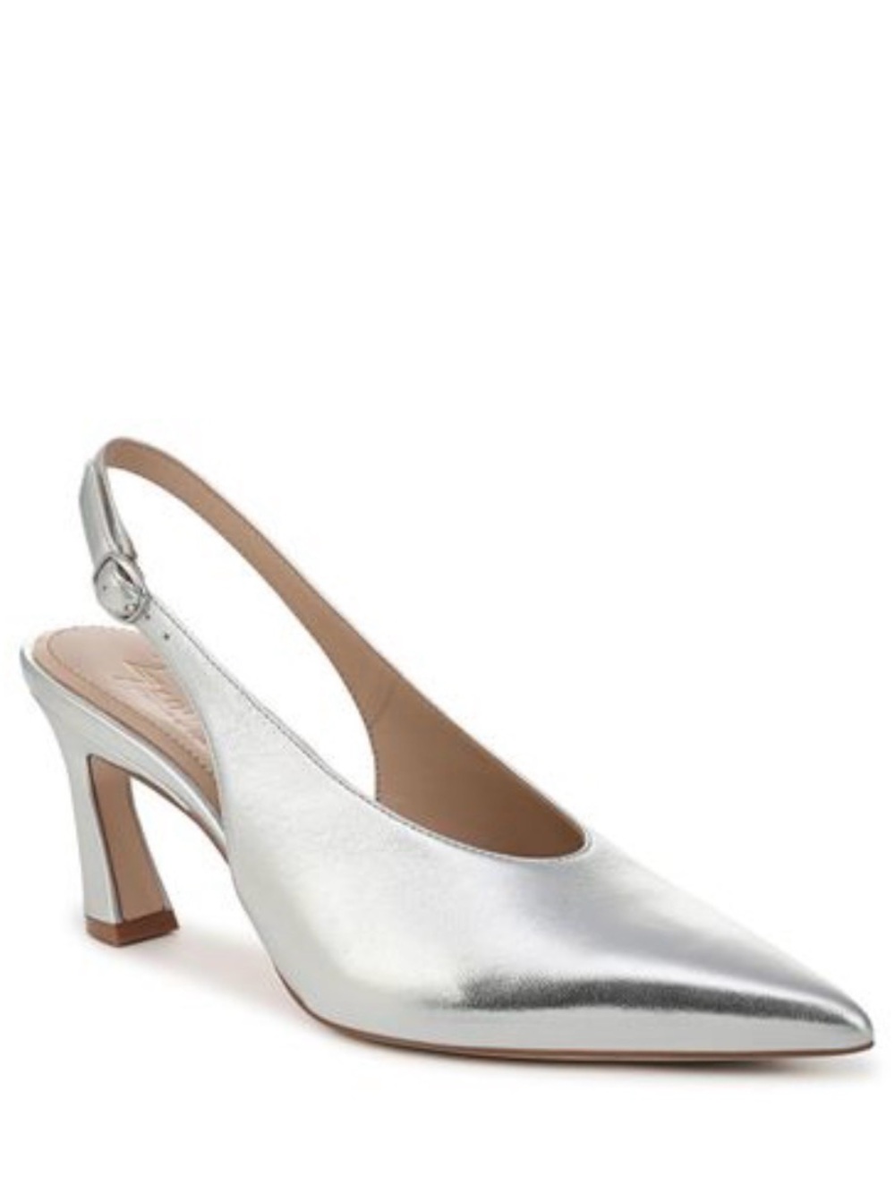 Naturalizer Silver Pointed-Toe Slingback Heels